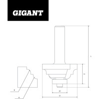 Gigant Фреза кромочно калевочная D33.3 H13мм R4мм хвостовик 8мм GC-0012