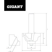 Gigant Фреза кромочно калевочная D28.6 H13мм R4мм хвостовик 8мм GC-0011