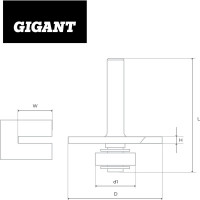 Gigant Фреза кромочная фальцевая D50.8 H5мм хвостовик 8мм GC-0029