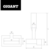 Gigant Фреза пазовая конструкционная Т-образная D9.5мм хвостовик 8мм GC-0047