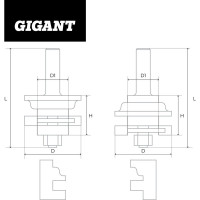 Gigant Набор фрез комбинированных рамочных хвостовик 12мм GC-0073