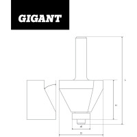 Gigant Фреза кромочно конусная D30.2 H13мм ?45 хвостовик 8мм GC-0013