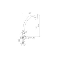 LEDEME Смеситель для кухни крест керамика, силумин, L4027 806920