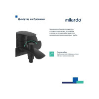 Milardo смеситель для ванны черный матовый rora RORBL00M02