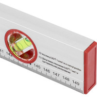 Алюминиевый уровень 1500 мм SPARTA 3 глазка, линейка// 331355