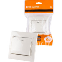 Одноклавишный выключатель TDM ELECTRIC с подсветкой, слоновая кость Таймыр SQ1814-0104