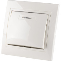 Одноклавишный выключатель TDM ELECTRIC с подсветкой, слоновая кость Таймыр SQ1814-0104