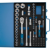 Набор торцевых 6-гранных головок 1/2"-1/4" NORGAU 58 предметов с аксессуарами N192058-S432 063793432