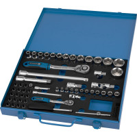Набор торцевых 6-гранных головок 1/2"-1/4" NORGAU 58 предметов с аксессуарами N192058-S432 063793432