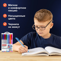 Шариковые масляные ручки BRAUBERG НАБОР 8 шт., ассорти "Extra Glide" узел 1 мм., линия письма 0,5 142140