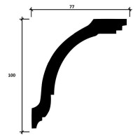Потолочный карниз Decor-Dizayn ударопрочный влагостойкий под покраску 97Х84Х2000 мм DD08