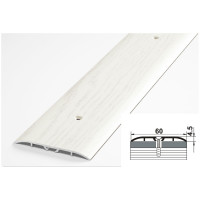 Порог прямой алюминиевый (60 мм; 0.9 м; декоративный; береза) Лука УТ000026191