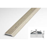 Порог разноуровневый алюминиевый (32 мм; 0.9 м; декоративный; дуб беленый) Лука 00000001778