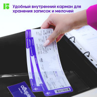 Папка на 4 кольцах BERLINGO Radiance 24 мм, 600 мкм, D-кольца, с внутренним карманом, голубой/зеленый RB4_4D003