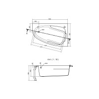 Асимметричная ванна Cersanit JOANNA 140x90 правая 63335