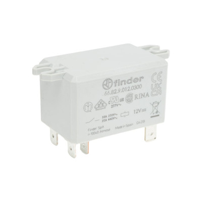 Силовое реле Finder 2но конт. 30а, = 12в Dc, подключение через fAston, фланц монт., 668290120300