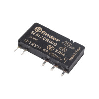 Ультратонкое реле Finder 1 CO конт. 6а, = 12в чувст. пост. тока, - гермет, 345170120010
