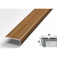 Порог угловой алюминиевый декоративный (40х20 мм, 1,35 м, Орех) ЛУКА 00000003162