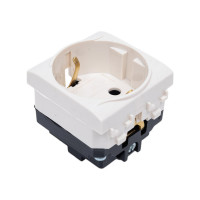 Электрическая розетка DKC, с заземлением, со шторками, слоновая кость, 2 модуля 75482S 24982