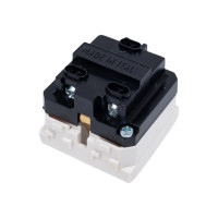 Электрическая розетка DKC, с заземлением, со шторками, слоновая кость, 2 модуля 75482S 24982