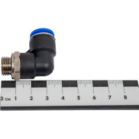 Фитинг L-образный 10 мм с наружной металлической резьбой G1/4" CDC Pneumatics PL 10G02