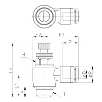 Дроссель с обратным клапаном 6 мм G1/2" CDC Pneumatics NSC 06G04