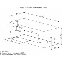 Акриловая ванна на каркасе Aquanet Bright 175х75 00216660