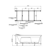 Сварной каркас для акриловой ванны Aquanet Borneo/Cariba 170x75 L/R 00243000