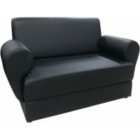 Диван Мягкий офис Кардинал двухместный черный КРД201ЧН