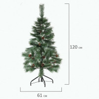 Новогодняя искусственная ель Золотая сказка Velvet Pinewood 120 см, ПВХ, с инеем и шишками 591702