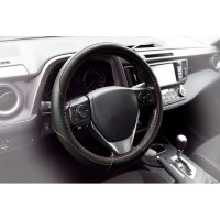 Оплетка KRAFT эко-кожа с текстурой карбоновых вставок, размер M, 38 см, черная KT 800346