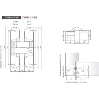 Скрытые петли с 3-D регулировкой MORELLI HH-2 PG золото 9009695