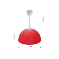 Светильник Apeyron декор, подвесной, Оулу, пластик, 1хЕ27 15Вт, 220В, красный, шнур белый/ 16-26