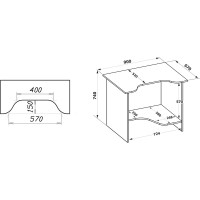 Компьютерный стол СОКОЛ черный/красный КСТ-03 00-00010959