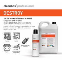 Кислотное низкопенное моющее средство для уборки после строительства и ремонта CleanBox Professional DeStroy (Дестрой)1л 13091