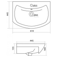 Тумба с раковиной Onika Балтика 60 напольная, белая (ум. Балтика 60) 106040