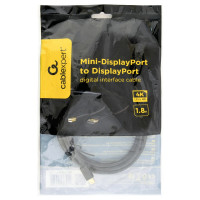 Кабель miniDP-DP Cablexpert 20M/20M, v.1.2, 4K, 1.8м, черный, позолоченные разъемы, пакет CCP-mDP2-6