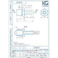 Штуцер пневмо 1/4" НР - 6 мм, 5 шт HG 1645153