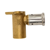 Угольник HENCO 90 градусов, ВР, латунь пресс, 16x1/2" 6P-1604