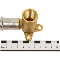 Угольник HENCO 90 градусов, ВР, латунь пресс, 16x1/2" 6P-1604