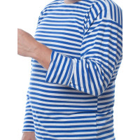 Тельняшка с длинным рукавом БЕРТА 100% хлопок, голубая полоса 701г-56-58