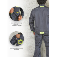 Костюм СОЮЗСПЕЦОДЕЖДА НЭКСТ NEXT графит/лимонный, размер 52-54, рост 170-176 2000000169446