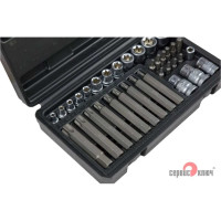 Набор головок внутренних и насадок TORX (35 пр; Е4-Е20; Т10-Т70) СЕРВИС КЛЮЧ 76460