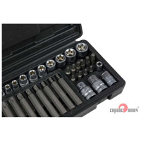 Набор головок внутренних и насадок TORX (35 пр; Е4-Е20; Т10-Т70) СЕРВИС КЛЮЧ 76460
