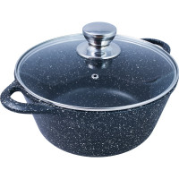 Кастрюля Традиция готовить с любовью Гранит антипригарное покрытие литая 3 л стеклянная крышка ТГ5233
