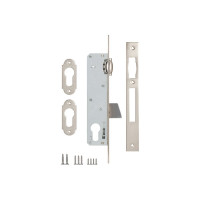 Корпус узкопрофильного замка с роликовой защёлкой KALE KILIT 255 (25 мм) w/b никель 7727