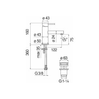 Смеситель для раковины NOBILI LIVE матовый черный LV00418/3BM 00000106613