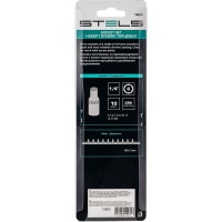 Набор торцевых головок 1/4", 6-ти гр CrV, 4-13 мм, 10 шт. STELS 13602