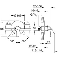 Встраиваемый смеситель для душа Grohe Eurosmart 2015 включает встроенный механизм 33556002
