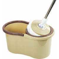 Швабра с отжимом и ведром LAIMA TONE MOP 7/5 л, две насадки в комплекте, бежевый 607488